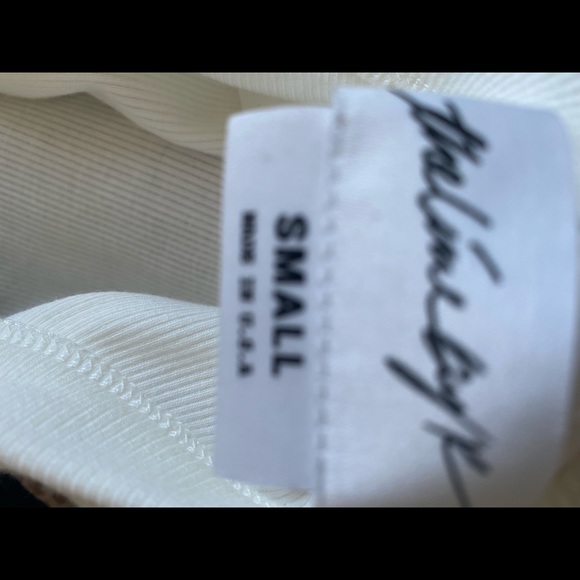 line by K 100% cotton soft white open back bodysuit never worn size small - Picture 5 of 5